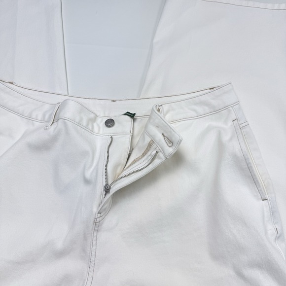 Halara Flex Carpenter Denim Jeans XL Ivory High Rise Straight Leg Stretch - Picture 5 of 9